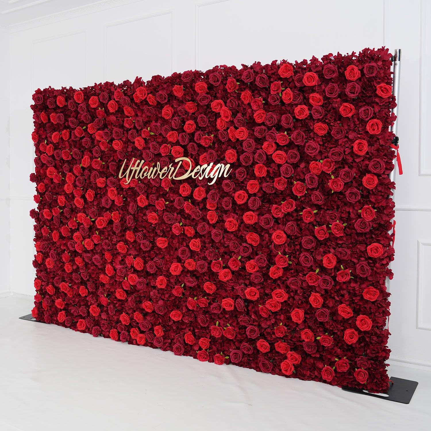 Artificial Red Rose Wedding Flower Wall Decoration Figure 15